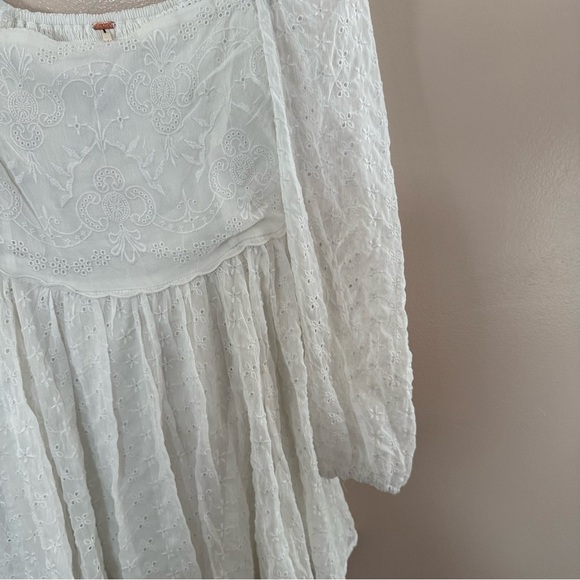 Free People Malina Embroidered White Mini Dress Size Small - Picture 4 of 6